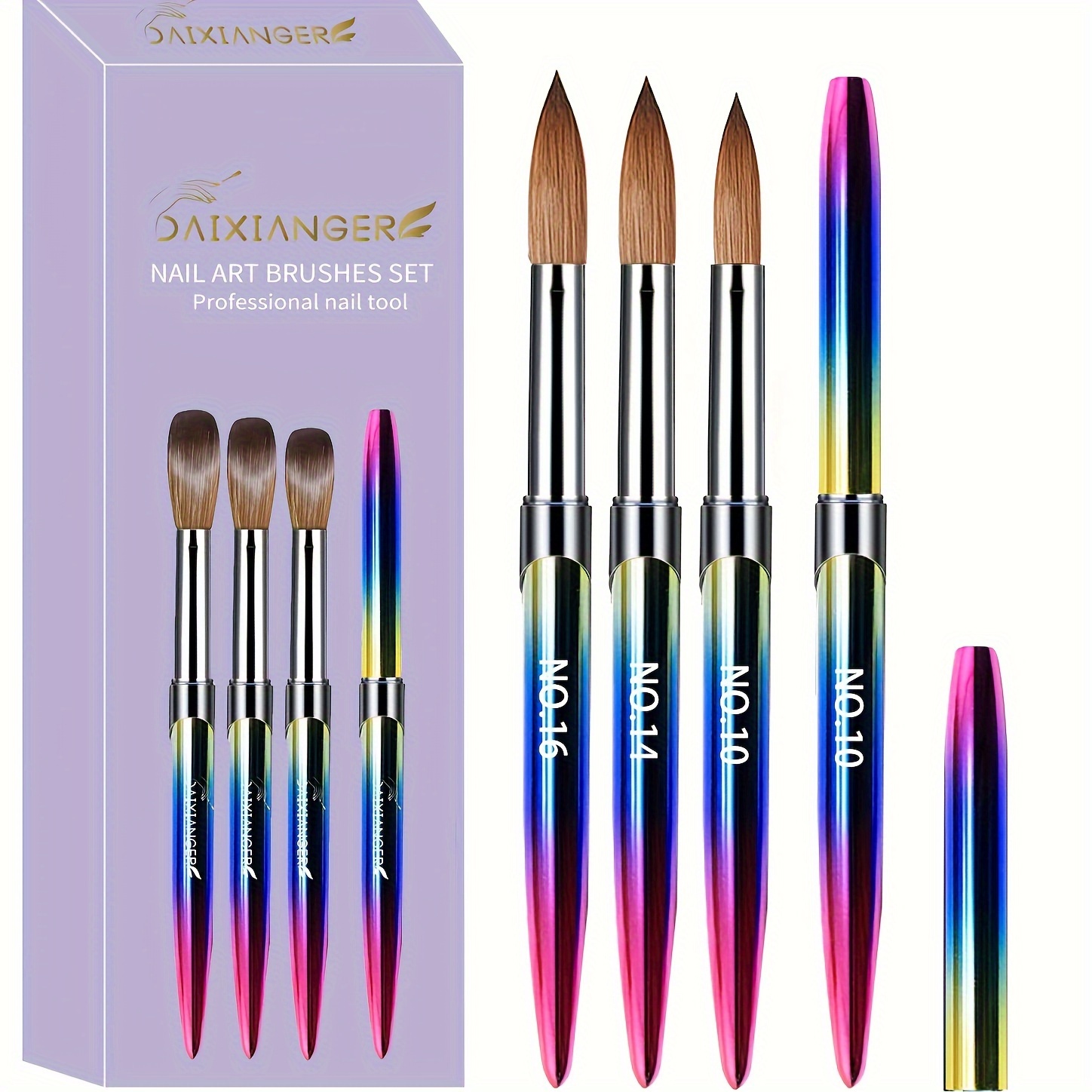 3pcs Nail Art Brushes Set, Nail Gel Brush, Professional Acrylic Nail Drawing Pen, Nail Art Brush For Manicure