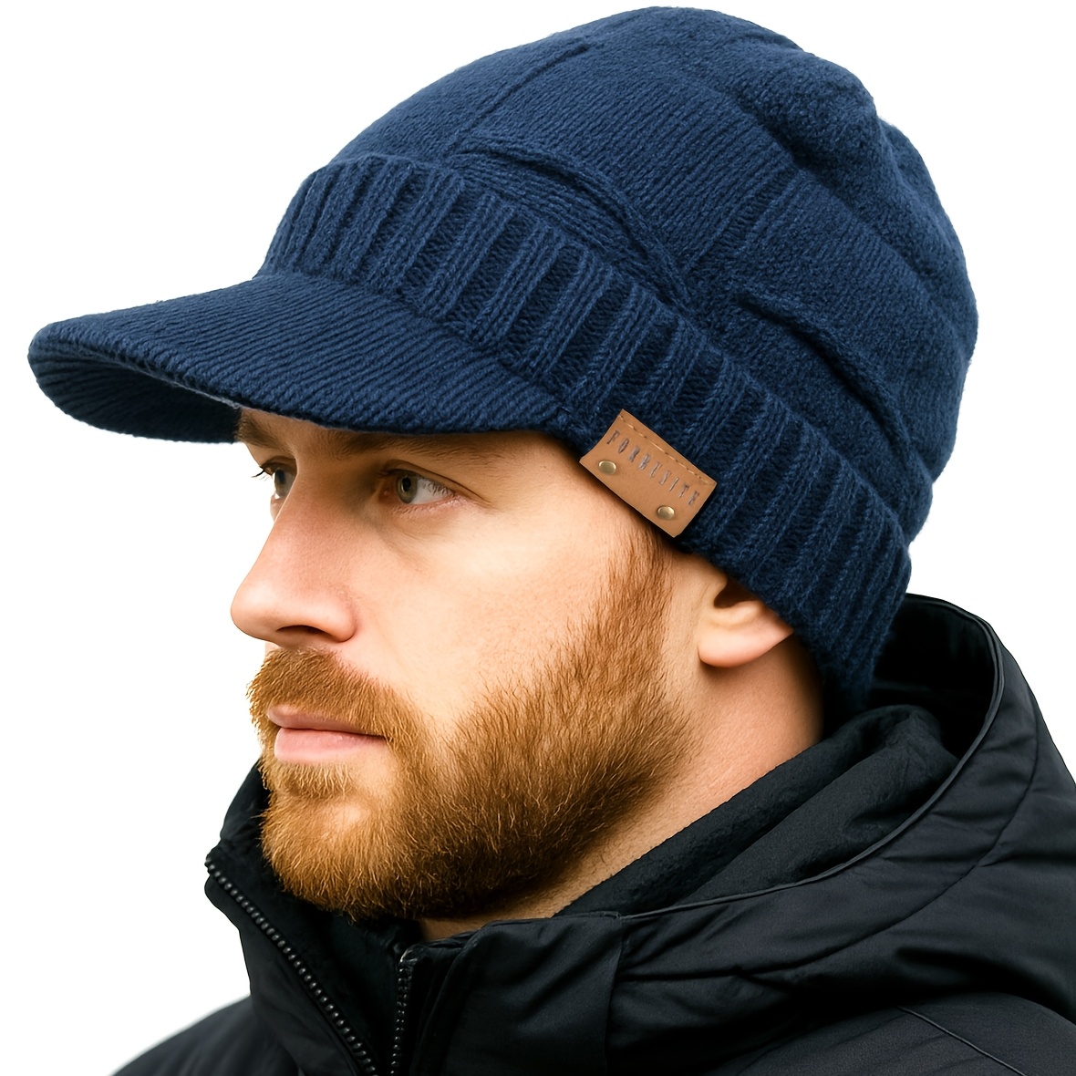 mens stylish knit beanie visor bill cadet newsboy cap - Temu South