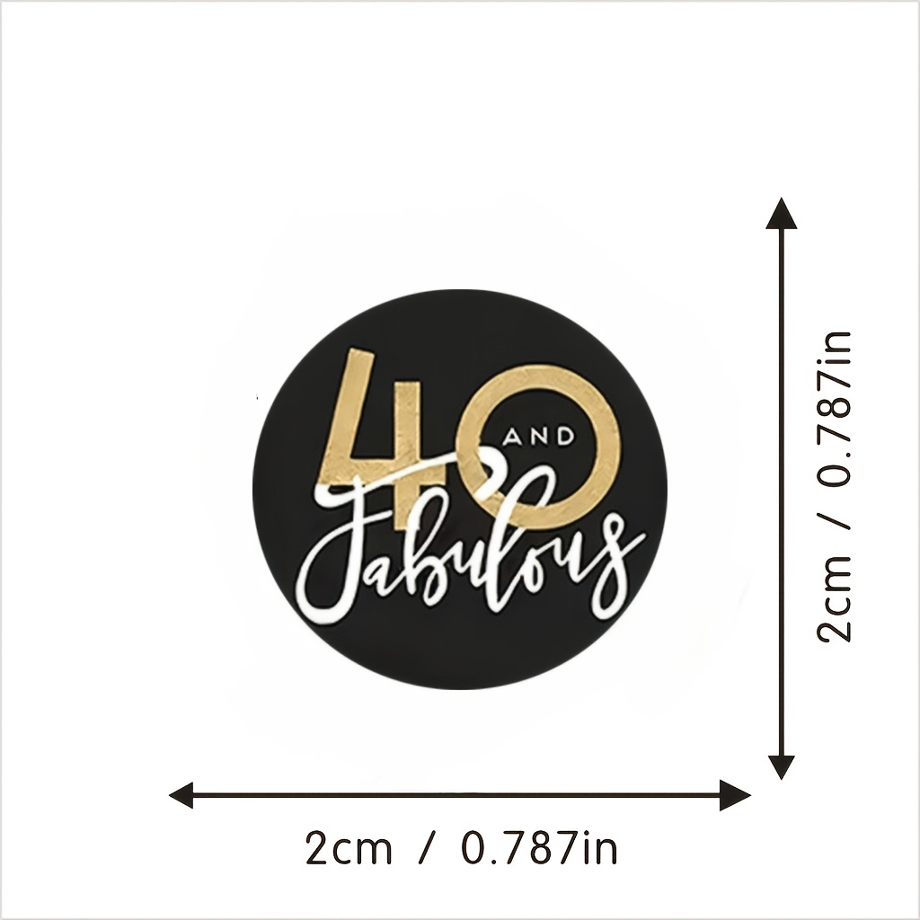 Image of 160pcs 40th Birthday Theme Round Stickers, Embellishment Design, Suitable For Invitations, Gift Wrapping, Party Favors, Gift Tags, Etc., Celebrating Milestone Birthdays