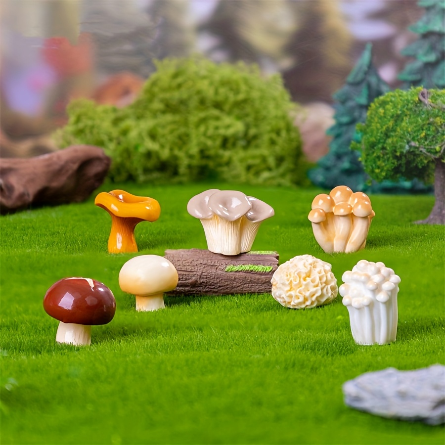 realistic resin mushroom decor handcrafted miniature garden Temu