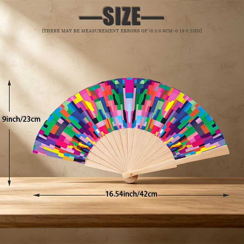 TEMU plegable retro de madera de 23 cm, para refrescarse en verano, fiestas, festivales de y accesorios de fotografía - de , portátil y resistente a