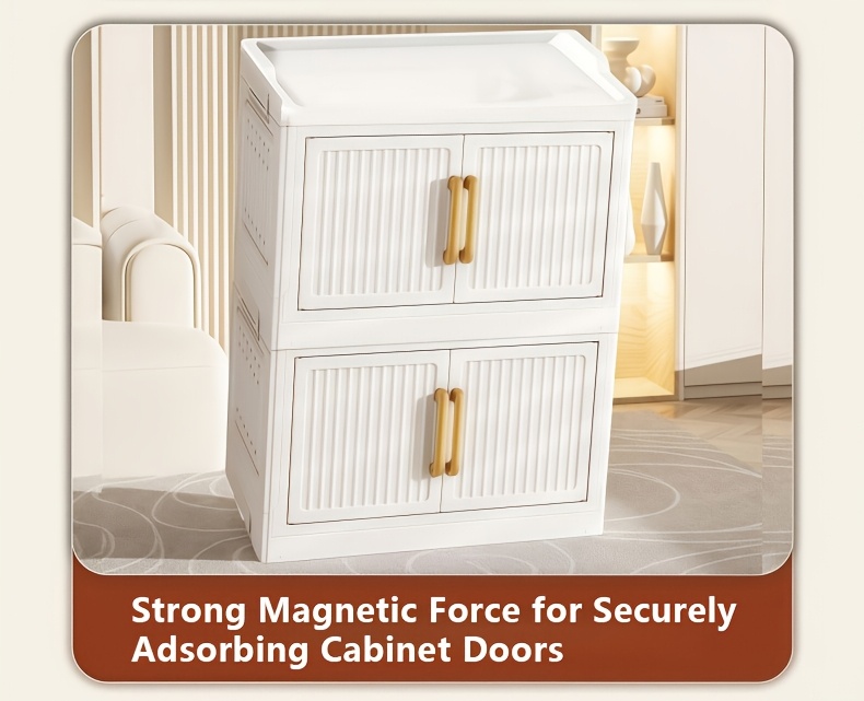 加厚大容量多层塑料折叠储物柜 重型落地式整理柜 顺滑滑轮 家用办公室厨房浴室 节省空间易组装