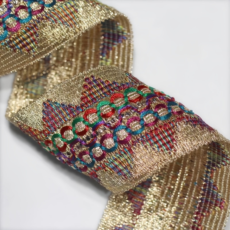 TEMU 1 Yard de Ruban de Dentelle en Grand Coloré avec , pour Vêtements, Chaussures, Chapeaux, Sacs, Bricolage et Garnitures d'Accessoires Décoratifs