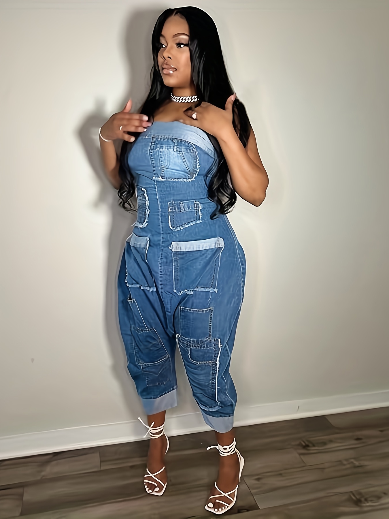 denim off shoulder jumpsuit sold on Temu United States denim off shoulder jumpsuit sold on Temu United States