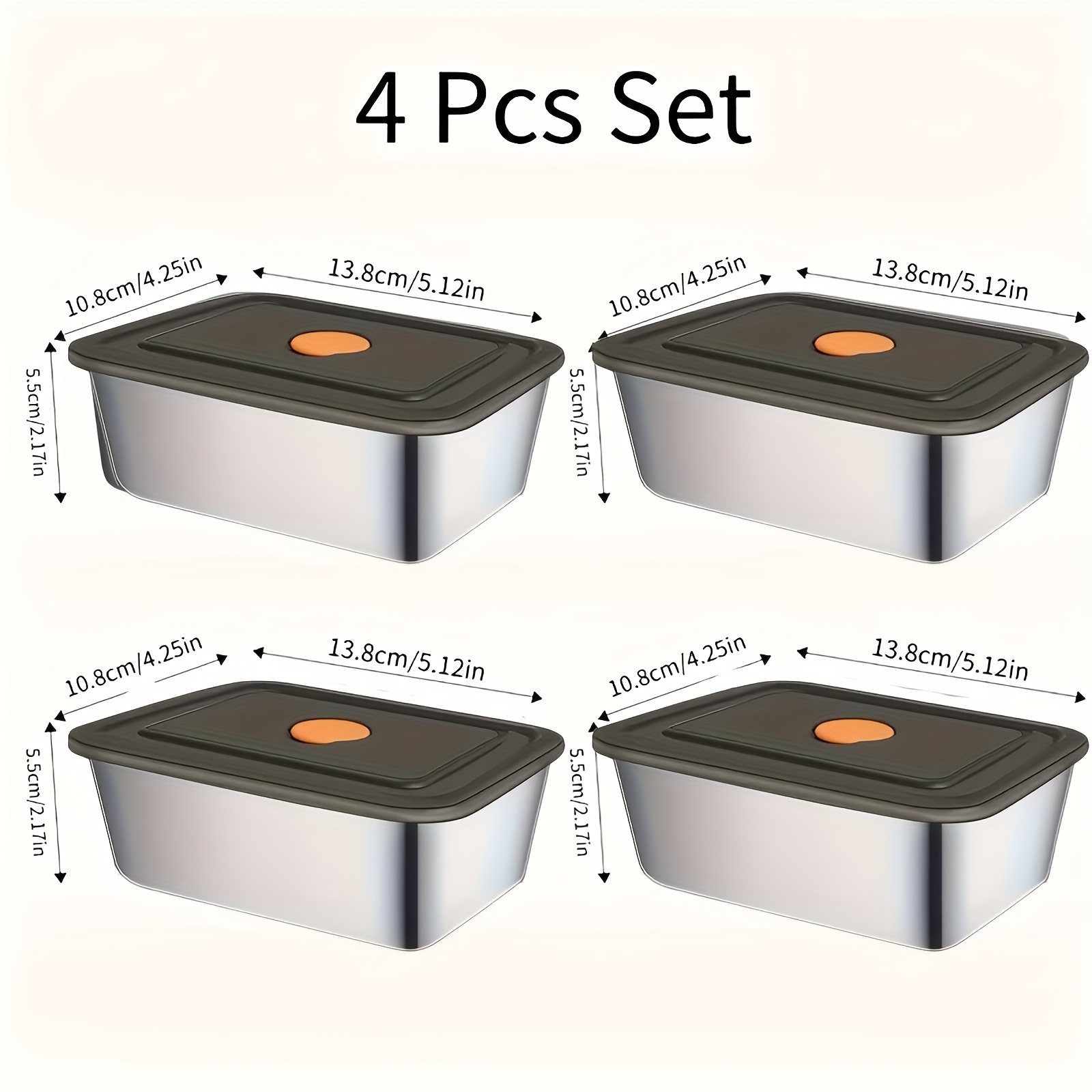 TEMU Stainless Steel Food Storage Containers, Fresh-keeping Boxes, Lunch & Bento Boxes