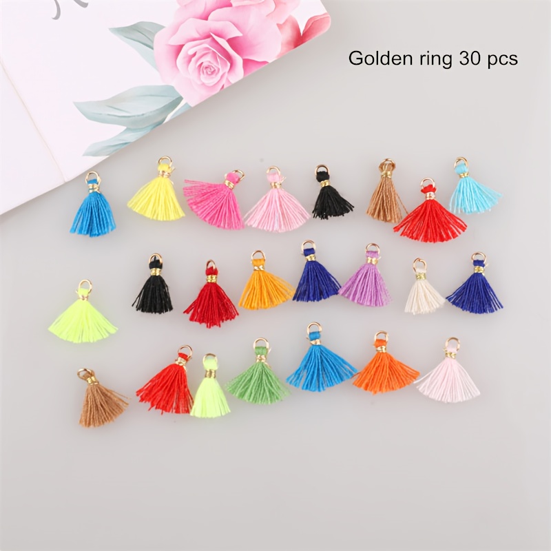 TEMU 30pcs/Paquete Color Mezclado Aleatorio 1.3Cm Color Mezclado a Mini Borla Decorativa Colgante Adiciones para el Cabello de Mujer Material para