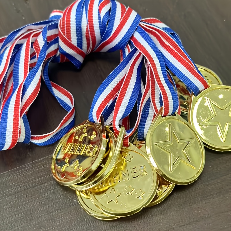 Image of 10/20 Golden Medals | Sports Trophies, Plastic Material, Pp Material, Suitable For Sports, Games, Party Gifts, And Decorations