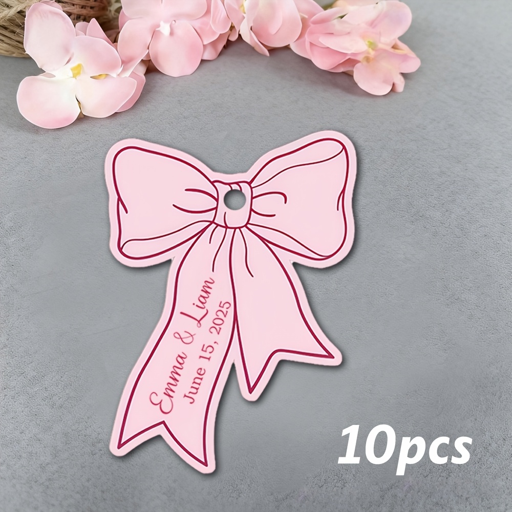 TEMU Etiquetas de regalo personalizadas con diseño de , disponibles en rosa y azul, perfectas para ocasiones románticas, envoltura de regalos y