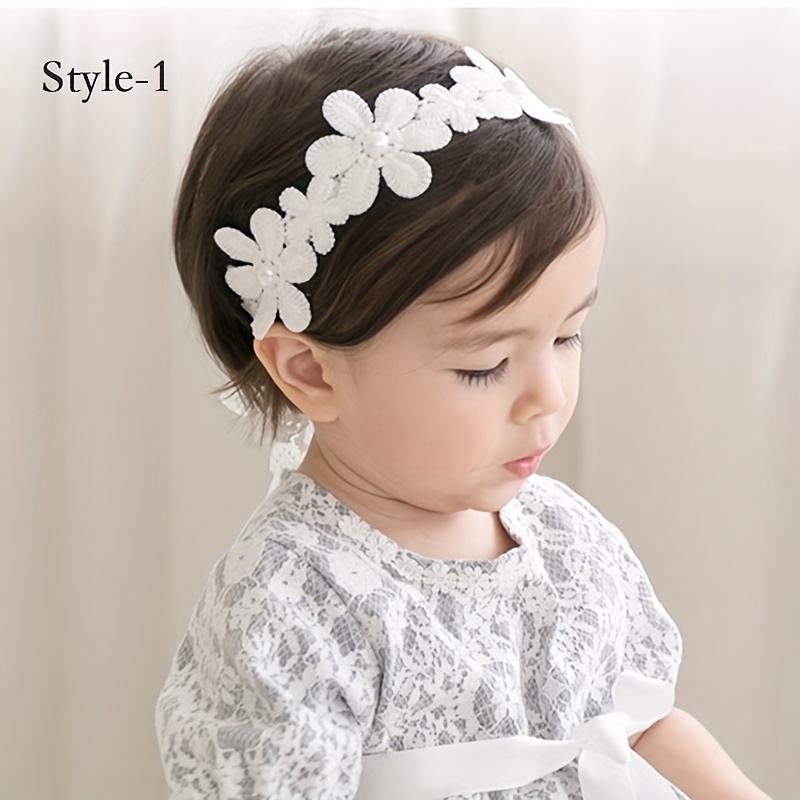stretchy elastic headbands with flowers for girls