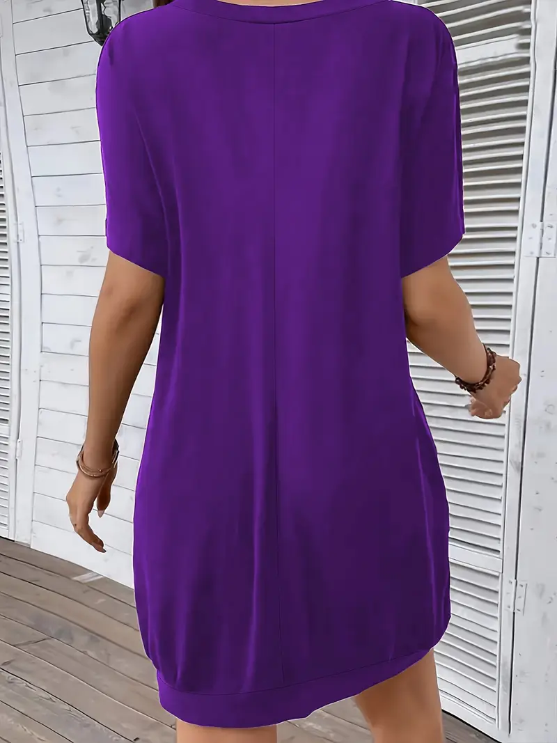 purple t shirt dress plus size Zen Plu size T-shirt Dress