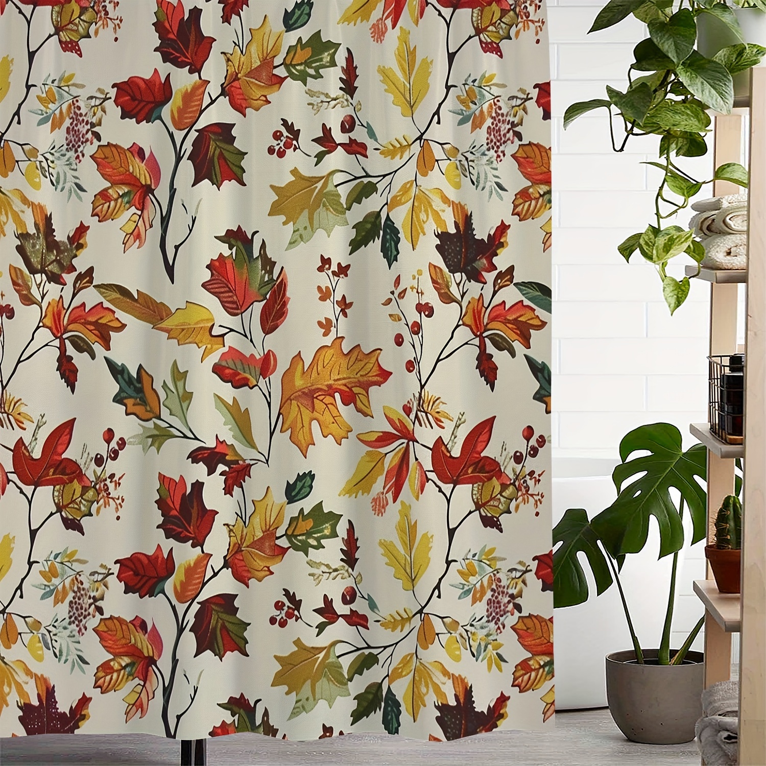 

Ultimate Waterproof Autumn Leaves Shower Curtain - 72"x72" (183cmx183cm) - Artistic Design, Machine Washable, Viscose Fabric, Twill Weave, Includes 12 Hooks - Perfect For Windows And Bathrooms