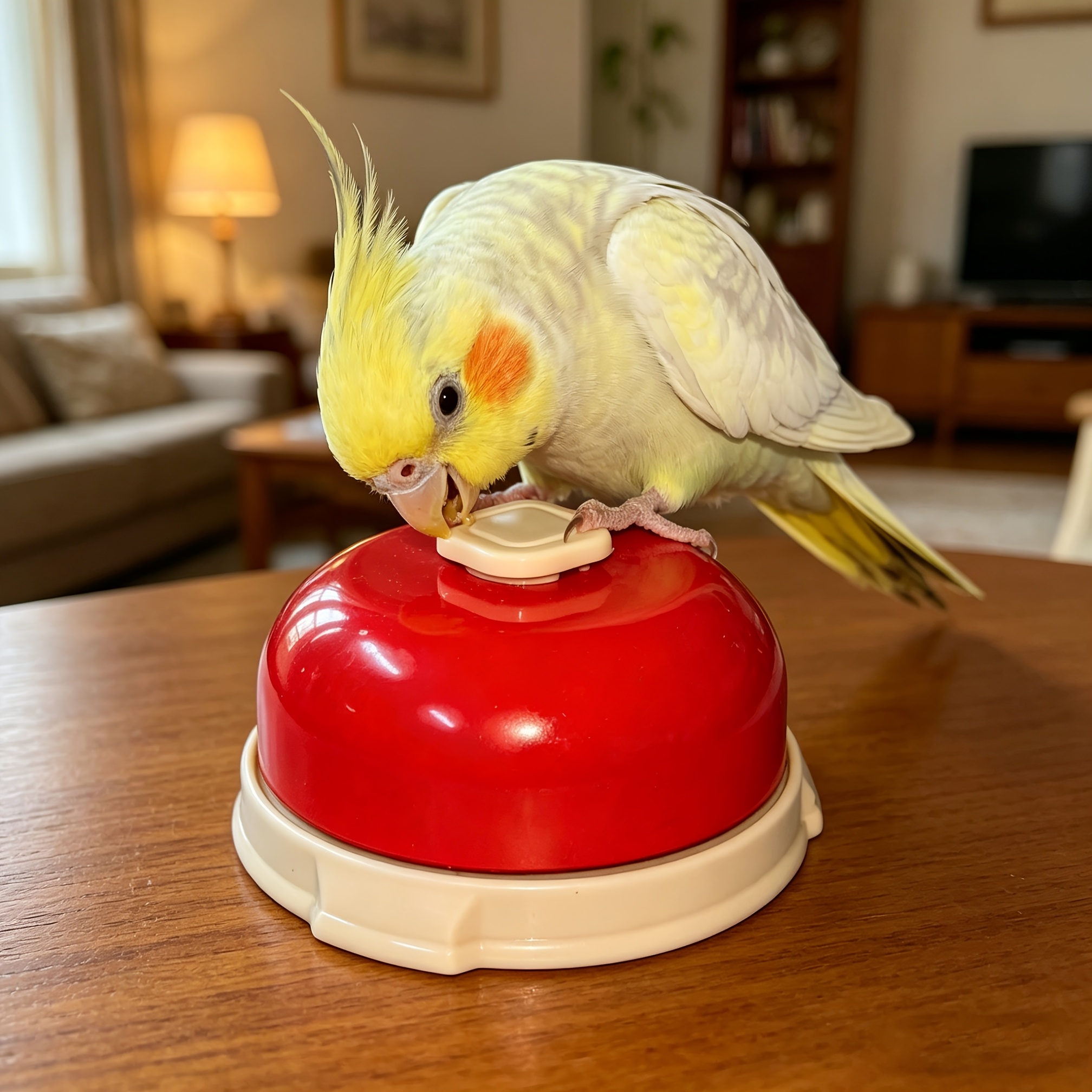 TEMU Bird Trainer Presser Meal Bell Parrot Intelligence Toy Bell Training