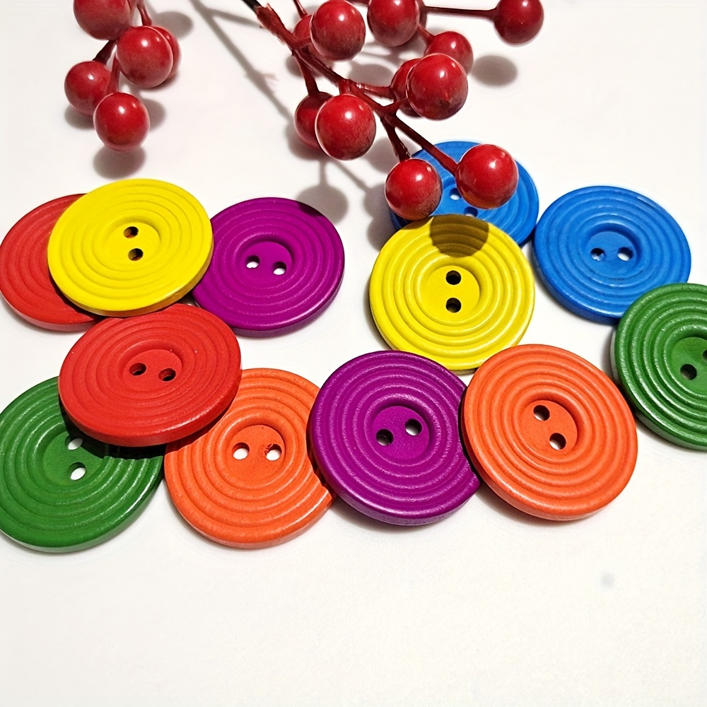 

10pcs 4cm Wooden Buttons For Coats - Assorted Colors, Sewing & Knitting Supplies