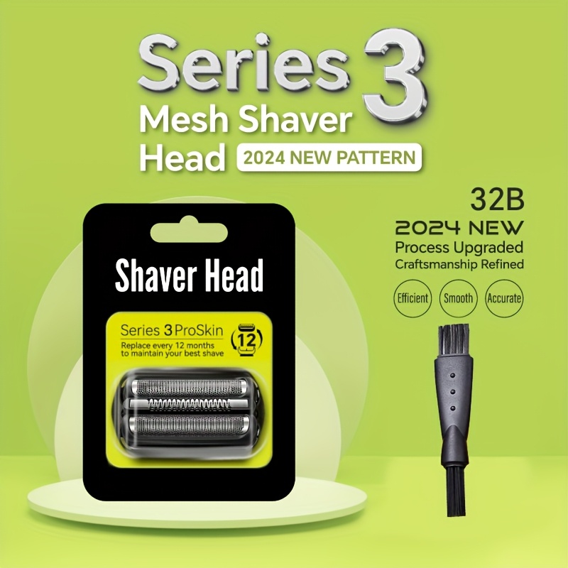 Image of 2pcs Shaver Head + Brush Set, 3proskin Electric Shaver Replacement Heads, Compatible With , 3010s, 3020s, 3040s, 3080s, 3050cc