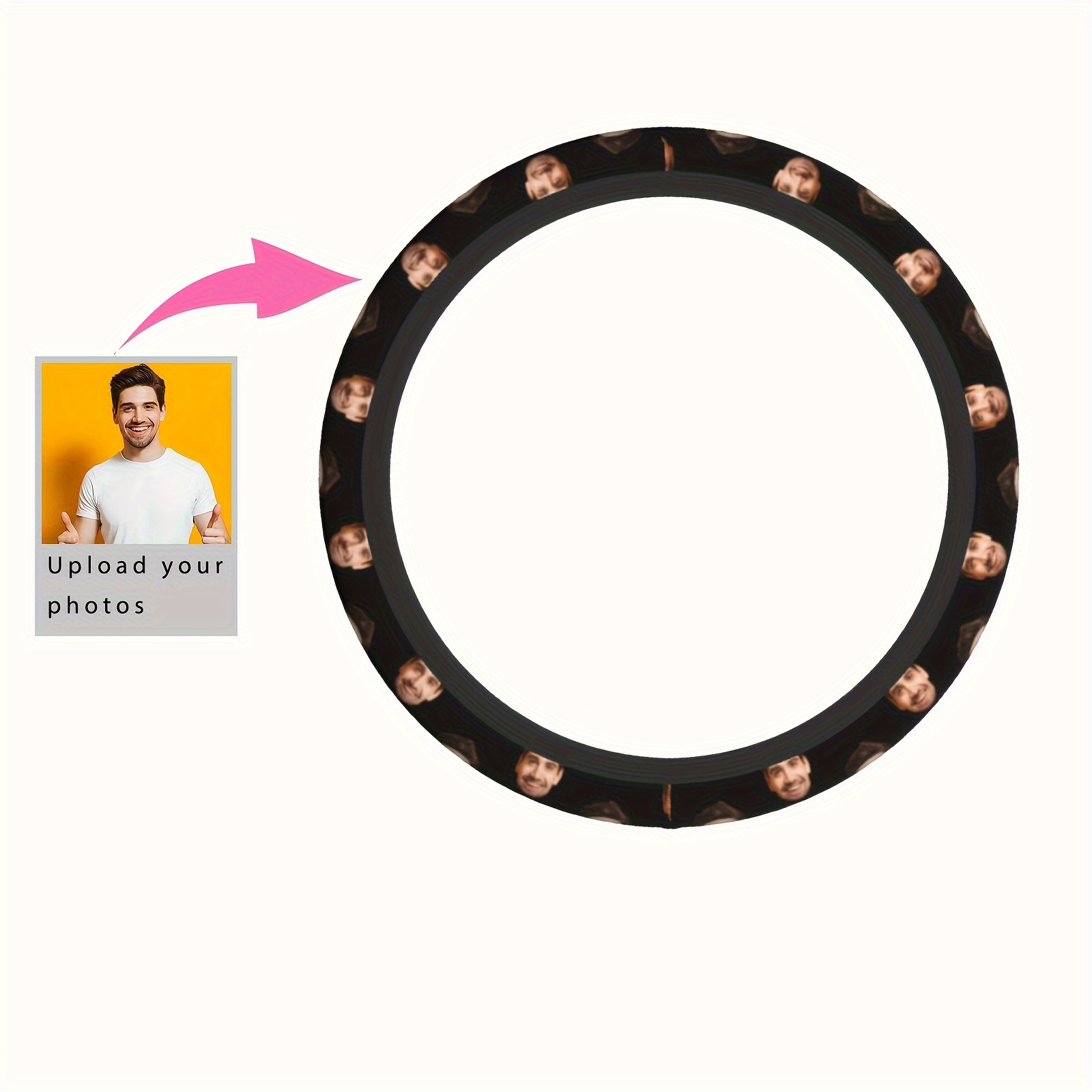 

Custom Photo Face Steering Wheel Cover - Anti-slip, 15" Fit For Suvs, Trucks & Cars - Perfect Gift For Family & Friends On Halloween Or Christmas