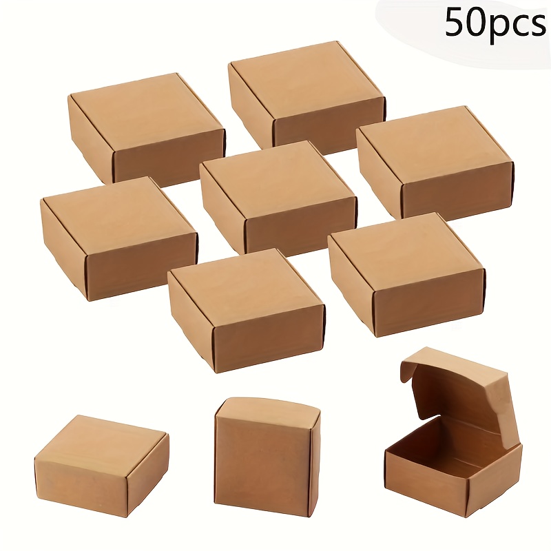 E-shop Geschenk für Sie/Ihn Stück - Mini Geschenkbox aus Kraftpapier - Mehrzweck-Schmuckverpackung für Ringe, Ohrringe, Hochzeits- &