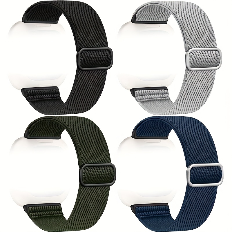 4 Pack Stretch Nylon Bands, Compatible With Fitbit Versa 4/fitbit Versa 3 Bands/fitbit Sense 2/fitbit Sense Bands, Adjustable For Men And Women