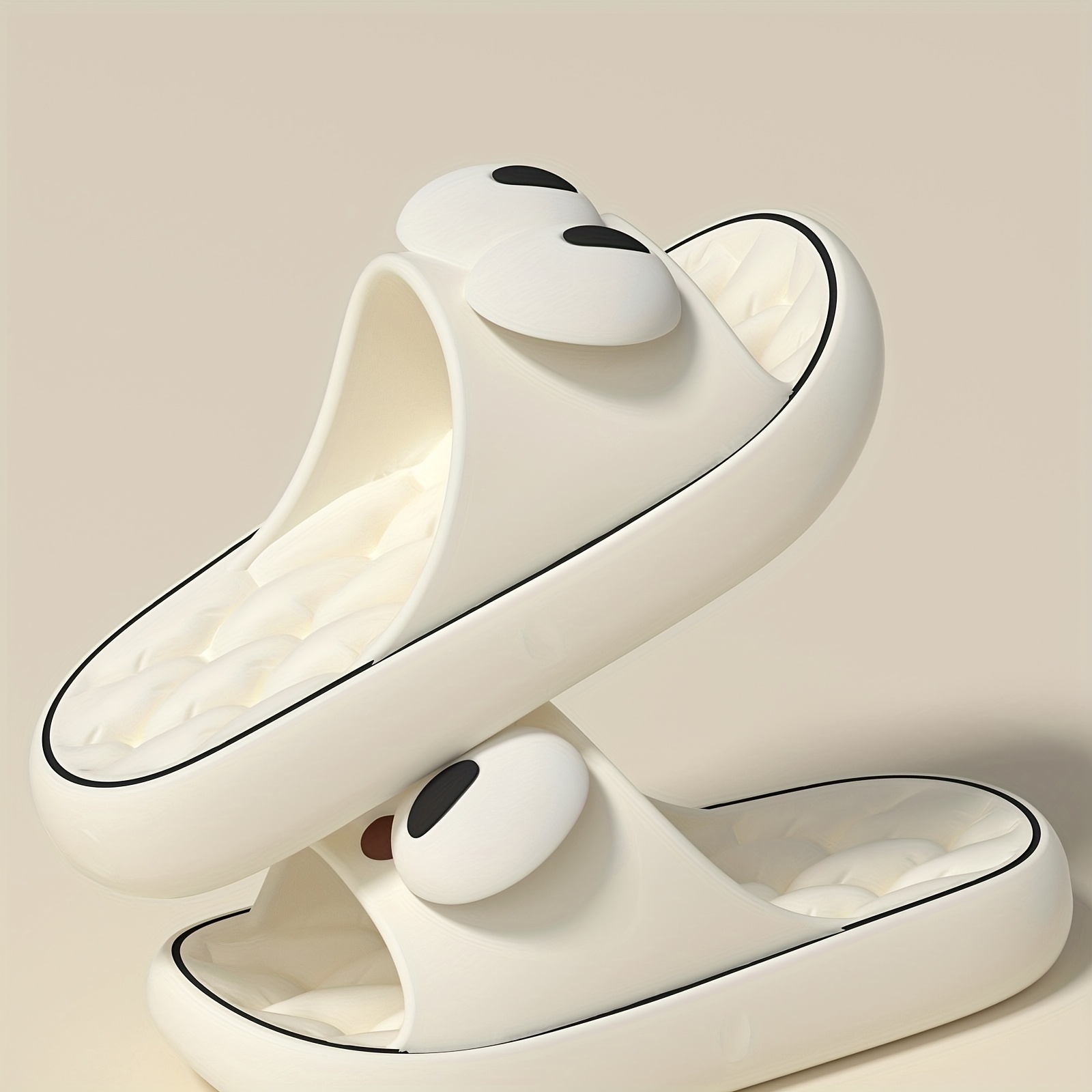 2025 New Casual Slippers with Large Eyes Design - Non-Slip, Thick Sole, EVA Material, Perfect for Indoor & Outdoor Use, Odorless, Comfortable, And Stylish