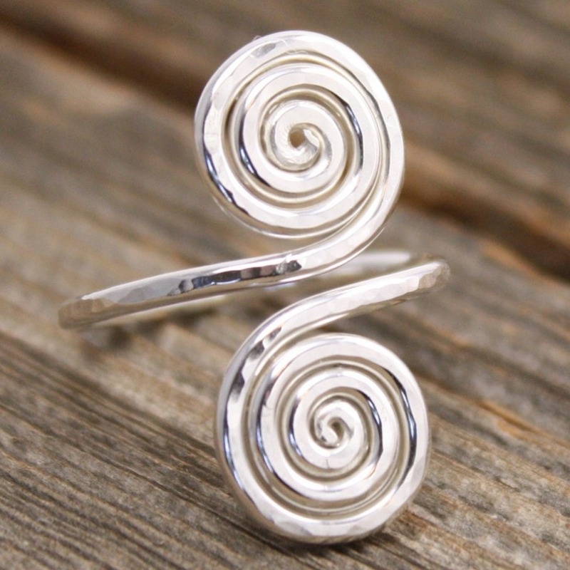 From Vintage Copper Material By Double Spiral Snake Ring Boho Ring For Women Adjustable Ring With Adjustable Opening
