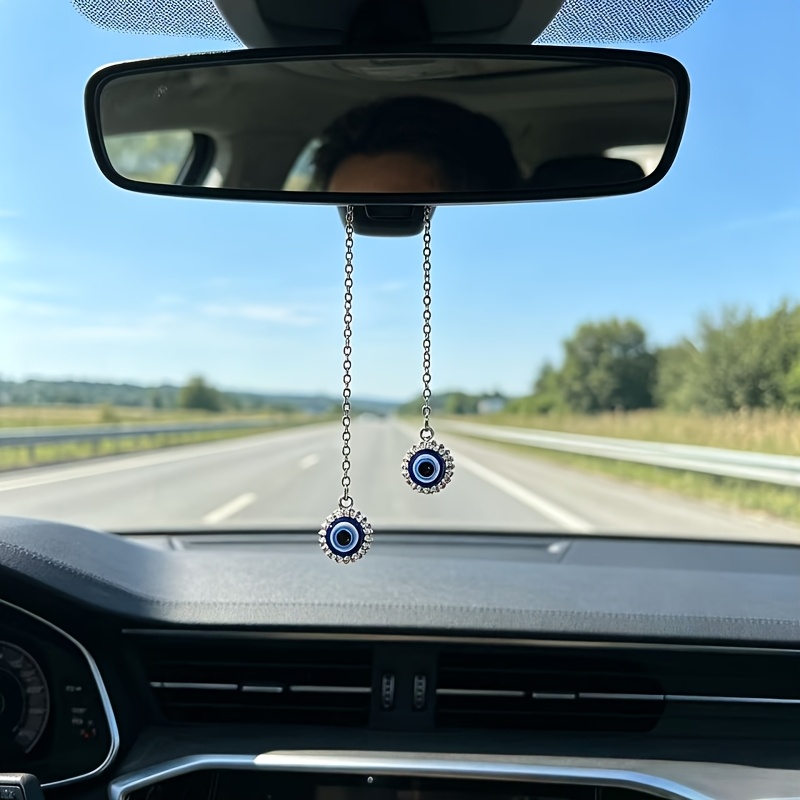 TEMU 1pc Piece Of Demon Eye Pendant With Rhinestone Embellishment, Exquisite Car Ornament