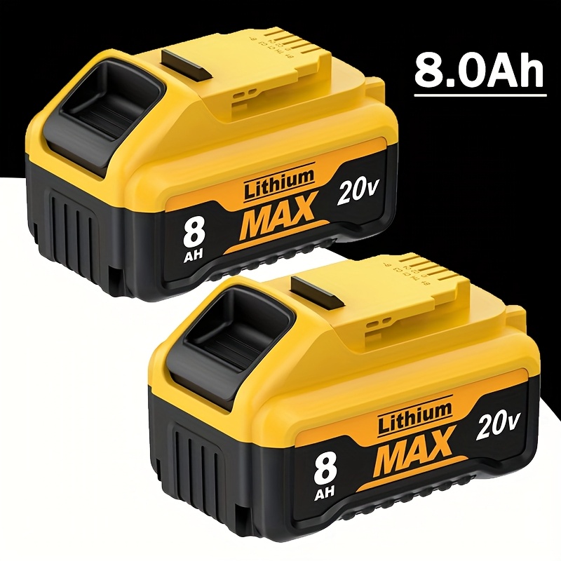TEMU 2-pack 8.0ah Dcb206 Replacement For 20v Compatible With 20 Volt Lithium-ion Battery Dcb200 Dcb206 Dcb207 Dcb204 Dcb201 Dcb200 Dcd/dcf/dcg Series