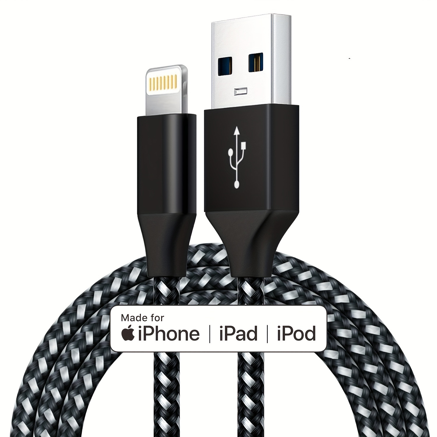 Cargador original de Apple [certificado Apple MFi] Cable  Lightning a USB compatible con iPhone Xs Max/Xr/Xs/X/8/7/6s/6plus/5s, iPad  Pro/Air/Mini, iPod Touch (blanco 1M/3.3 pies) certificado original :  Electrónica