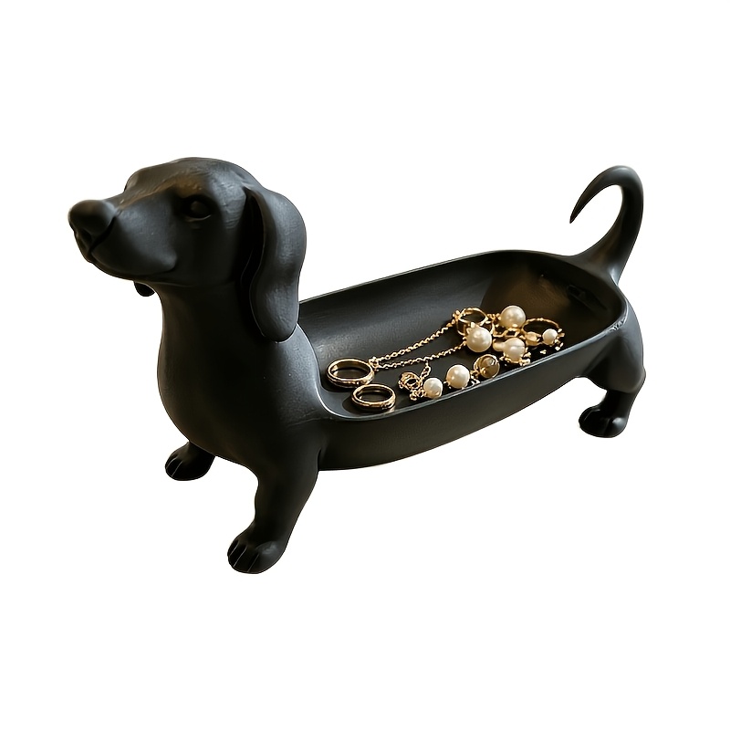 TEMU Minimalist Style Sausage Dog Jewelry Tray | Dressing Table Ring Watch Organizer - Entrance Key Tray / Bedroom Bedside Table Phone Glasses