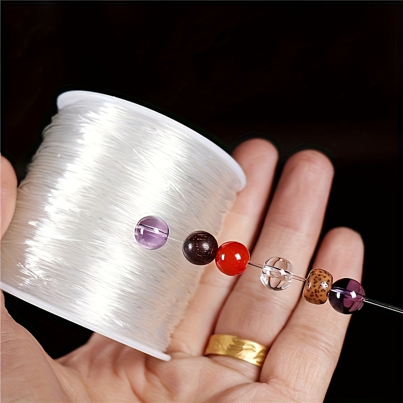 0.5-1mm Transparent Elastic String - 100m/3937in Stretchable Jewelry Cord for DIY Bracelets, Necklaces, Beading Crafts - Durable Clear Elastic Thread for Handmade Accessories, String for Bracelet Making, Craft Supplies, Glossy Finish, Smooth Texture