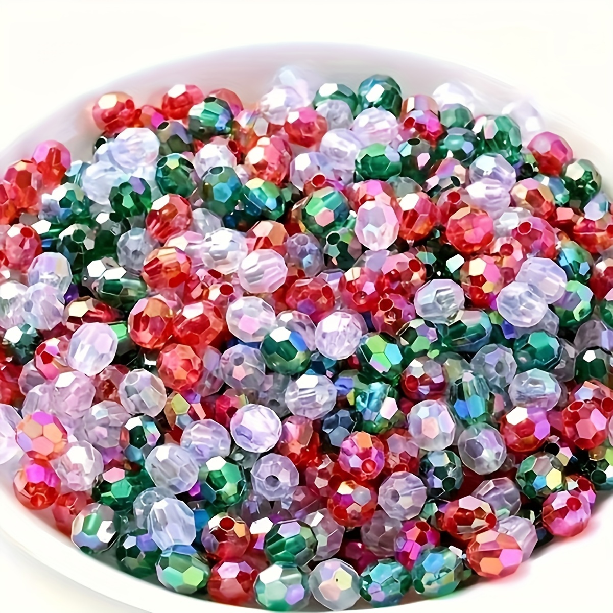 

/50pcs 8/6mm Christmas Diamond Beads, Christmas Decorative Items, Used For Making, Women's Bracelets, Necklaces, And Phone Chains