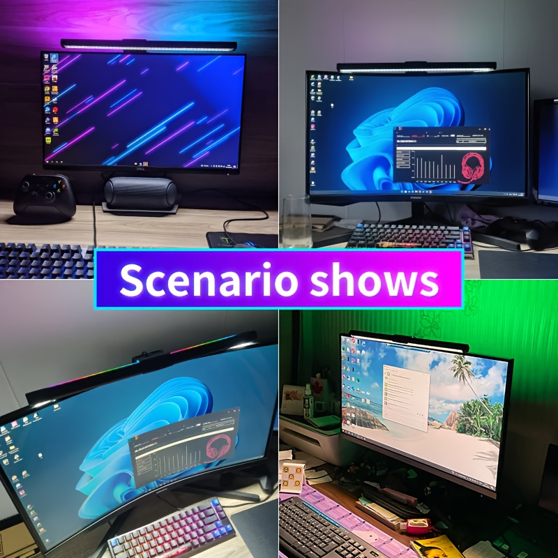 AMILL Smart Monitor Light Bar with RGB Backlight, Computer Display Light, LED Key-Controlled Gaming Screen Light, No Screen Glare, Eye Protection for Home Office