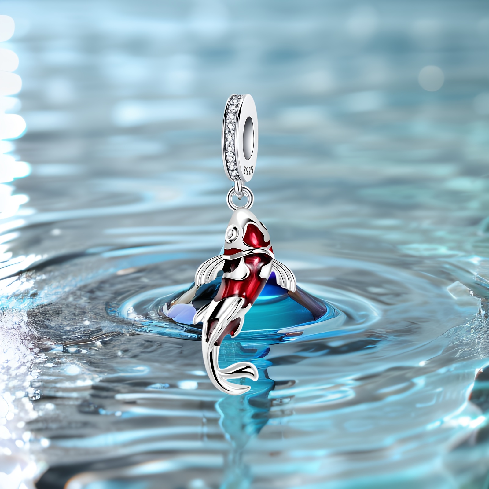 

S925 Sterling Silver Koi Fish Pendant, For Diy Necklace And Bracelet Jewelry Making, Ideal Christmas Or Birthday Gift For Family