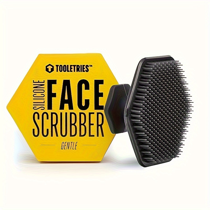 

Silicone Face Scrubber Brush - Gentle Exfoliating Facial Cleansing Pad & Massager - Unscented, Long- Bathroom & Shower Accessory For Men