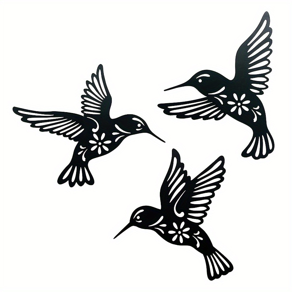 

3pcs/set, Exquisite Wall Sculpture Art Decor, Hummingbird Wall Sculpture Plastic Butterfly Wall Silhouette Free Combination Of 3 Hummingbirds For Indoor Garden Decoration Unique Gifts