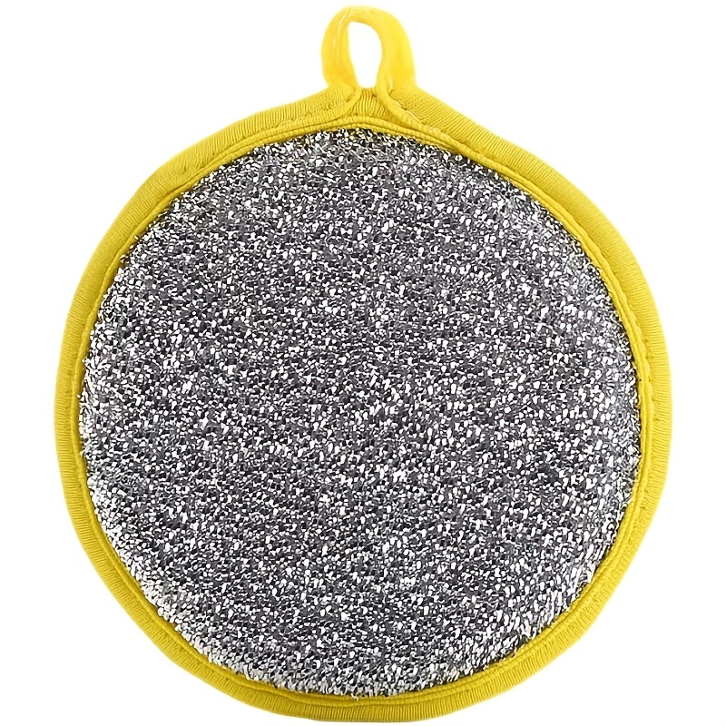 TEMU 1pc Color Random Kitchen Cleaning Sponge And Scrubber - Durable, Washable Lime Polyester Dishcloth With Beige Textured Finish For Sinks, Stoves,