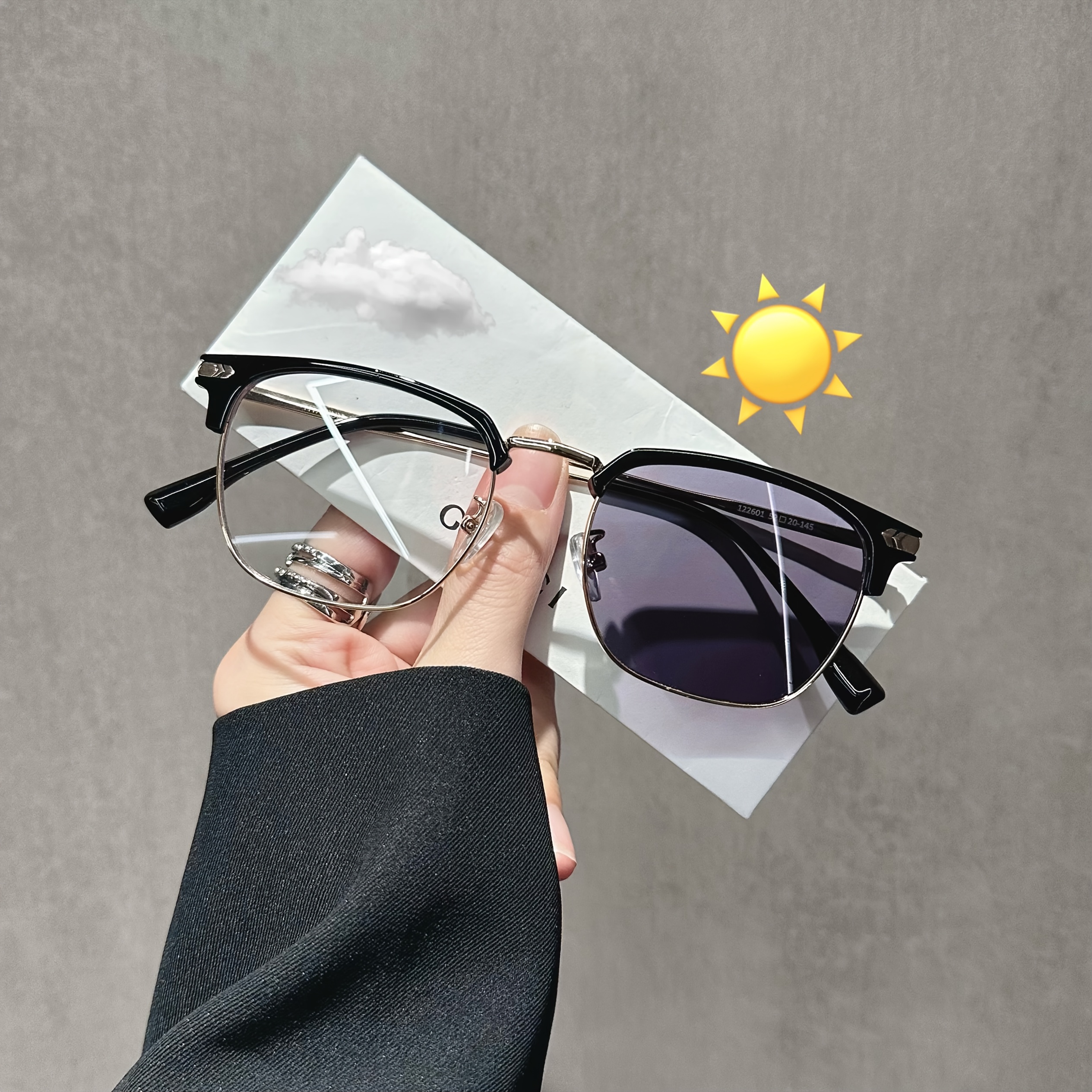 a pair of retro style photochromic metal glasses fashionable round and   suitable for stylish women   vintage style decorative lenses   turns gray 5