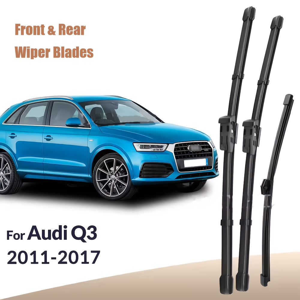 For Q3 2011-2017 Wiper Front & Rear Wiper Blades Windshield Windscreen Window Brushes