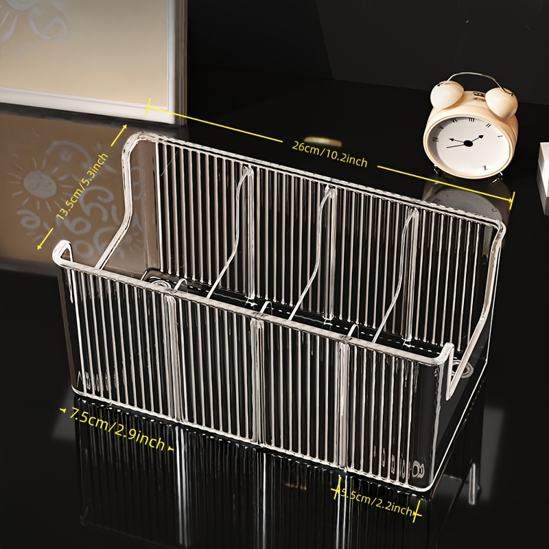 Image of Belt Organizer Rack Storage Cabinet Home Wardrobe Men's Trousers Display Rack Acrylic Transparent Partition Belt Storage , Necktie, Scarf Multifunctional Storage Box