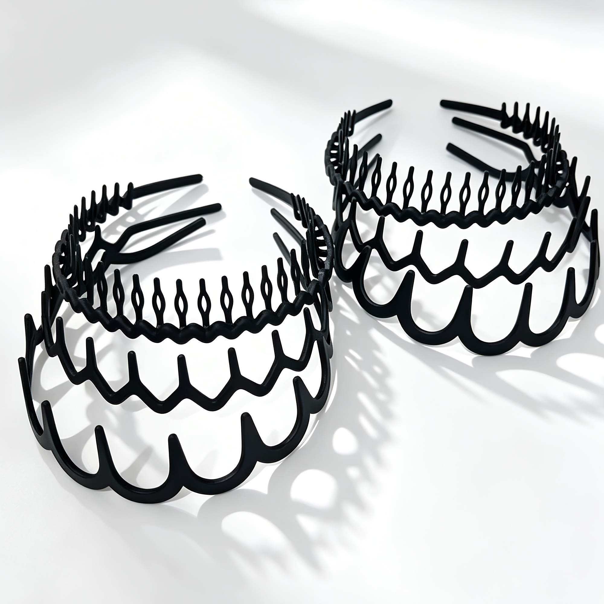 TEMU Lot de 6 bandeaux antidérapants en plastique avec peigne dentelé - Cheveux rétro minimaliste pour femmes et hommes, ajustés pour un usage , la