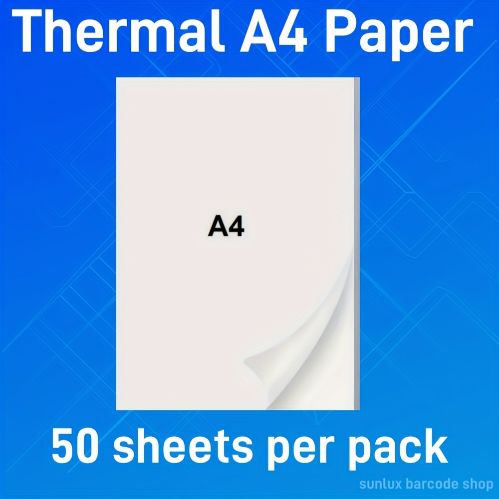 Image of 50 Sheets Portable Thermal A4 Paper - Compatible With M08f, Us-letter Printers (m832, M833, M834, ) For & Document Printing - Multipurpose Thermal Paper For Portable Printers