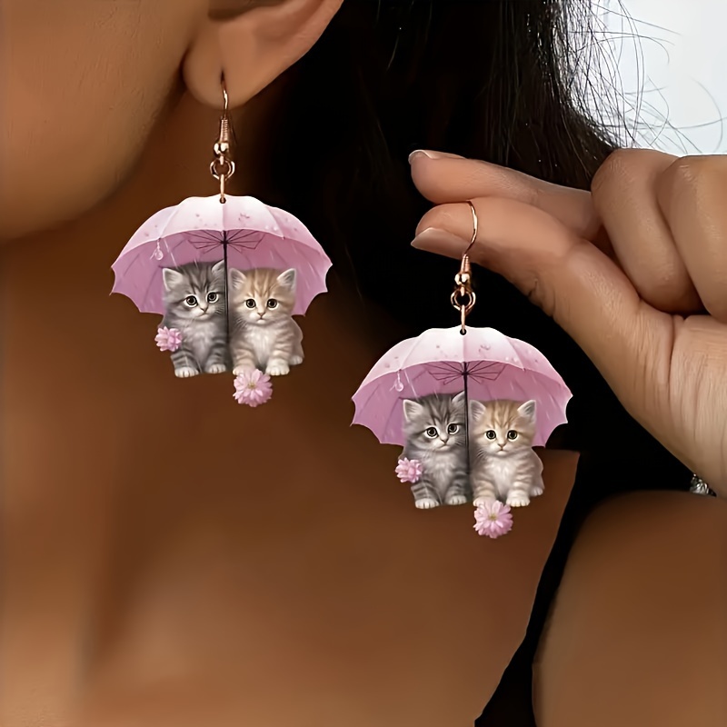 

Boucles d'Oreilles Pendantes Parapluie - Acrylique, Placage, Cadeau Elle à , Halloween, la - & Anniversaires