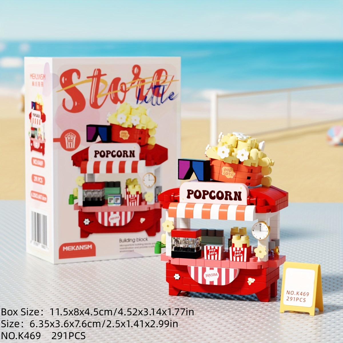 TEMU Cute Food Cart Series Mini Granule Bricks, Birthday Gift, Christmas Thanksgiving, Gift For