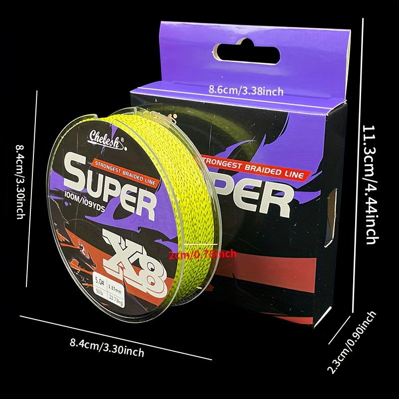 Non fading 8 braided Pe Fishing Line 109/175yds Smooth Pull - Temu