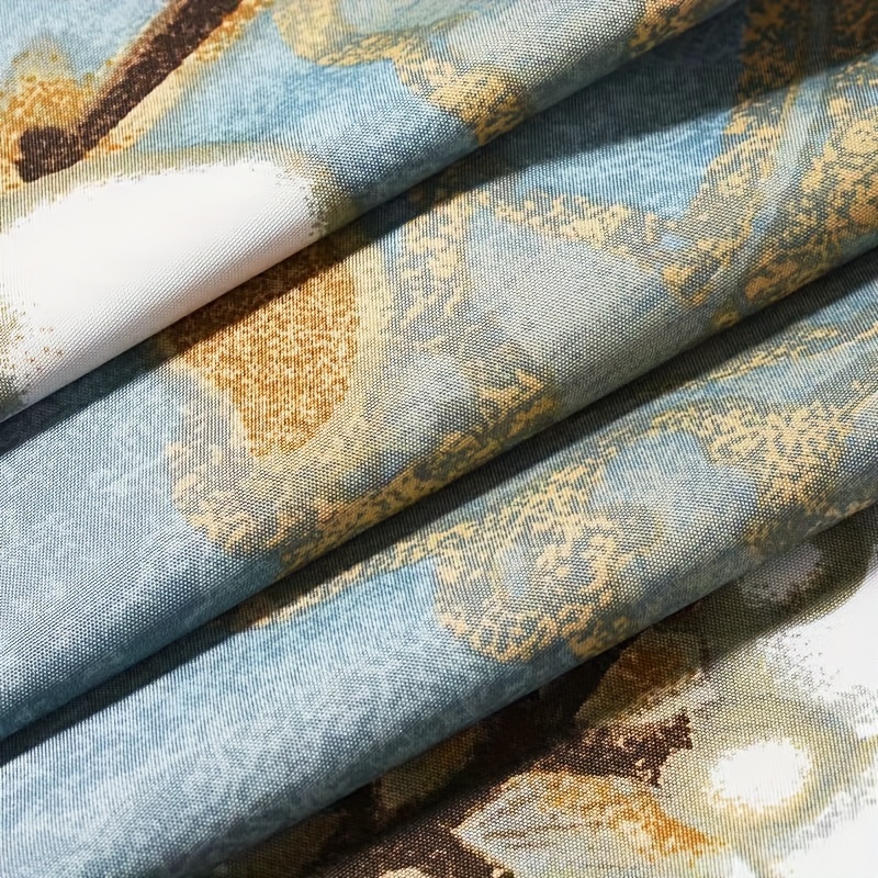 White Orchid Pattern Shower Curtain with Hanging Ring