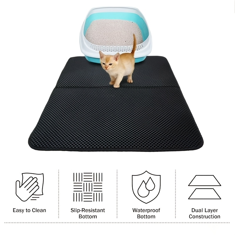 cat litter mat   18   30 cm inches double layer honeycomb cat litter trapping mat non slip urine proof cat litter box mat for floor kitty litter rug cat supplies