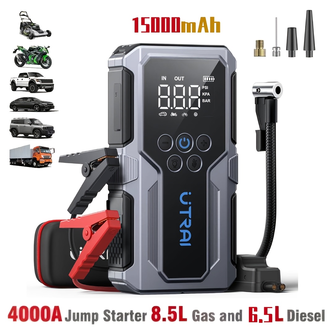 TEMU Buture Jump Starter With Air Compressor 6000a 150psi Portable Car Battery Jump Starter (all Gas/10l ), 12v Jump Box Car Battery Jumper Starter
