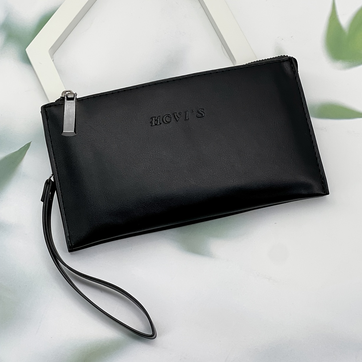 Image of Fashion Easy Retro Clutch Large Capacity Dual Compartment Portable Wristlet Long Wallet Ladies 's Wallet Men's Clutch Men's Wallet