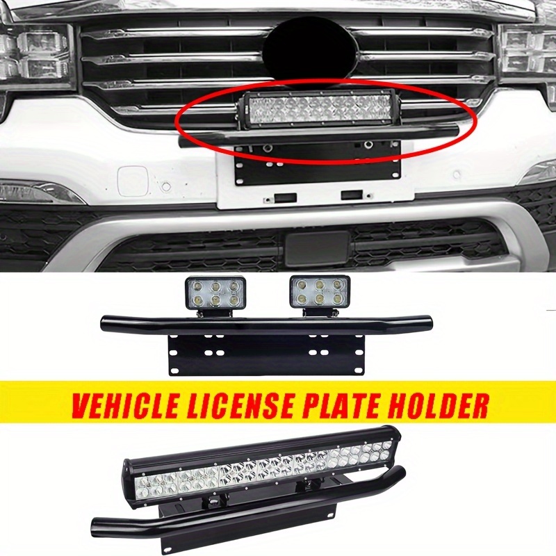 

1pc Aluminum Alloy License Plate Frame With Integrated Spotlight Mount For Off-road Vehicles, Fog Light Bracket For Trucks, Jeeps, Suvs - .s. Plates, Auxiliary Light Bar Holder