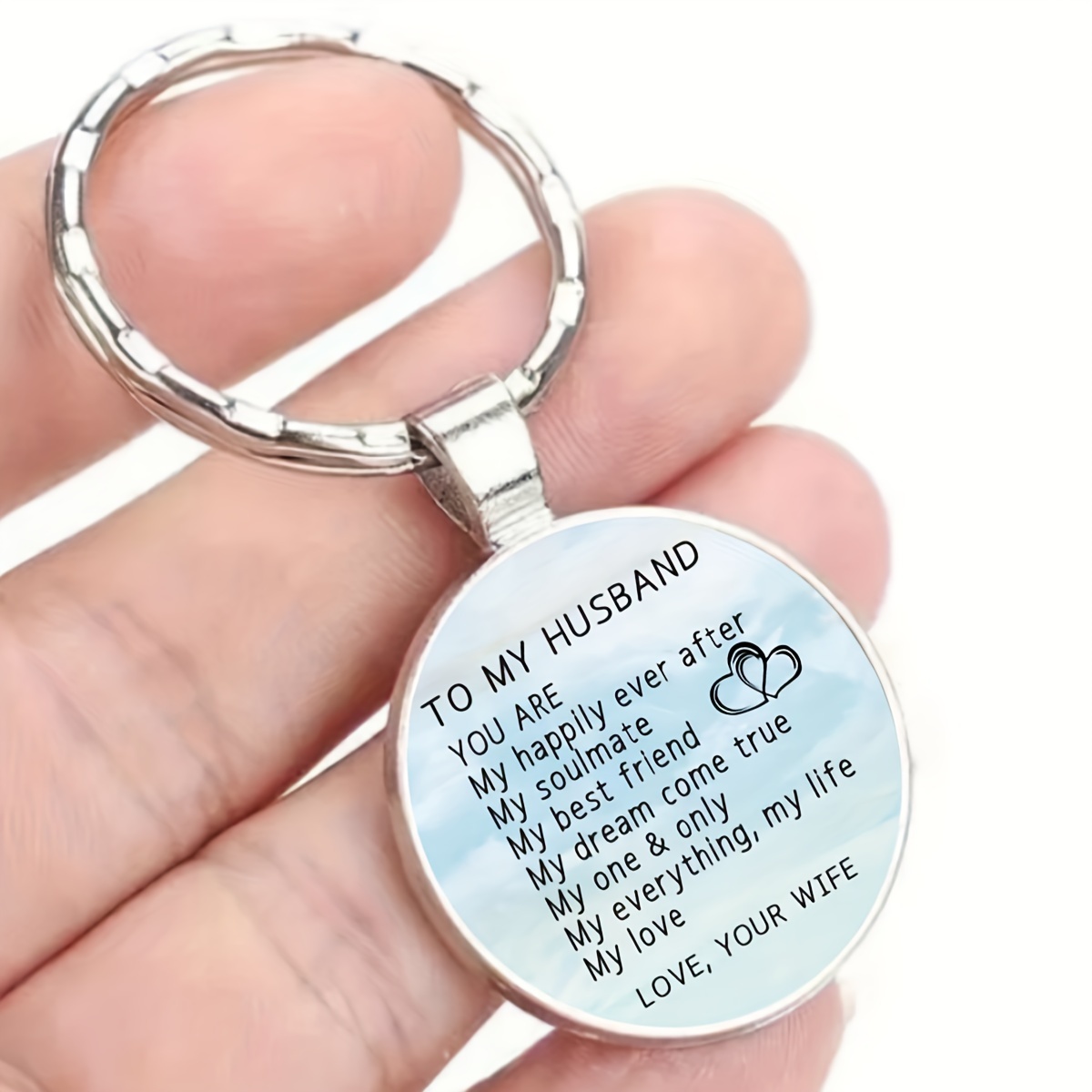 love keychain husband engraved alloy key ring Temu Kuwait