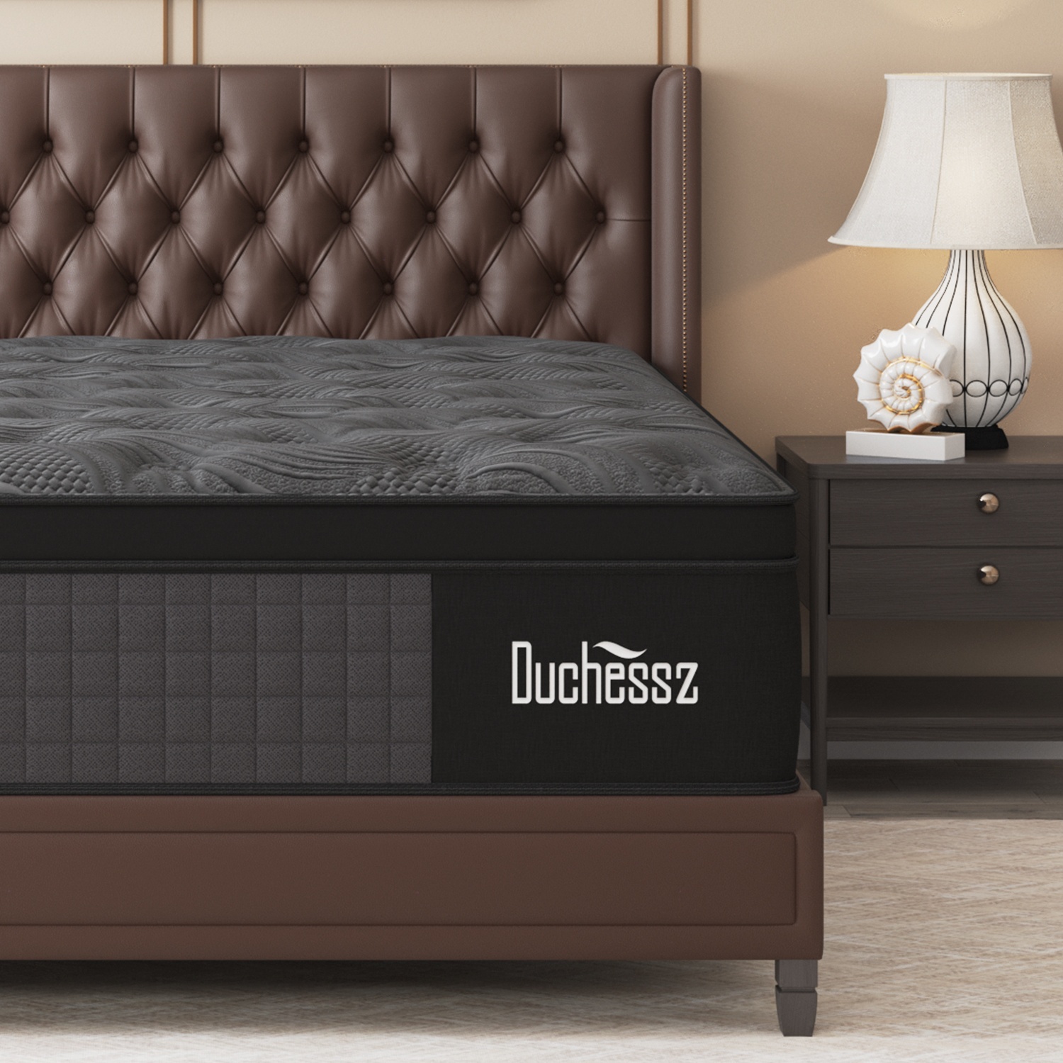 TEMU Matelas 9" 12" Gel Memory Foam à Ressort Pocket, Double, Grand, Queen, King, en Boîte, Fermeté Moyenne, Isolation des Mouvements