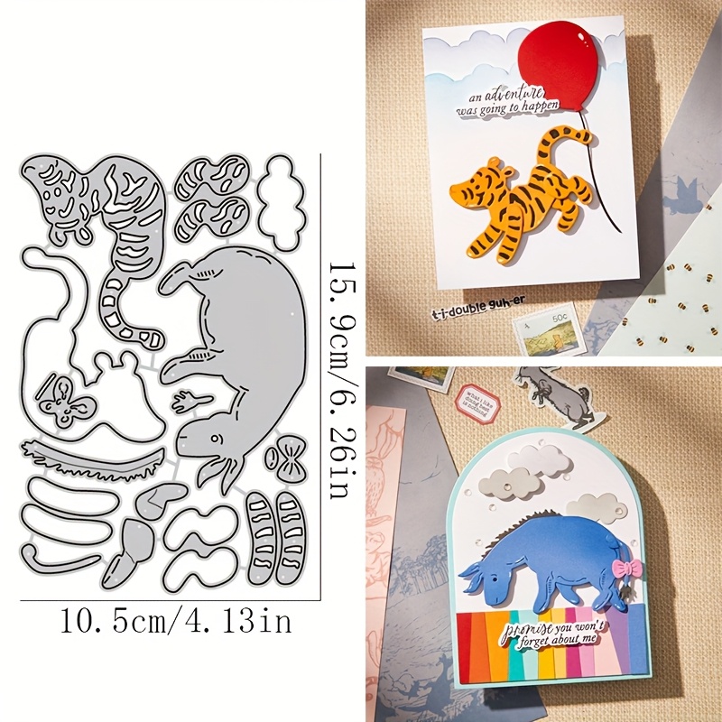 

1pc Metal Cutting Die, Animal Themed Embossing Tool For Diy Scrapbooking, Business Card Printing, Paper Art - Tiger &